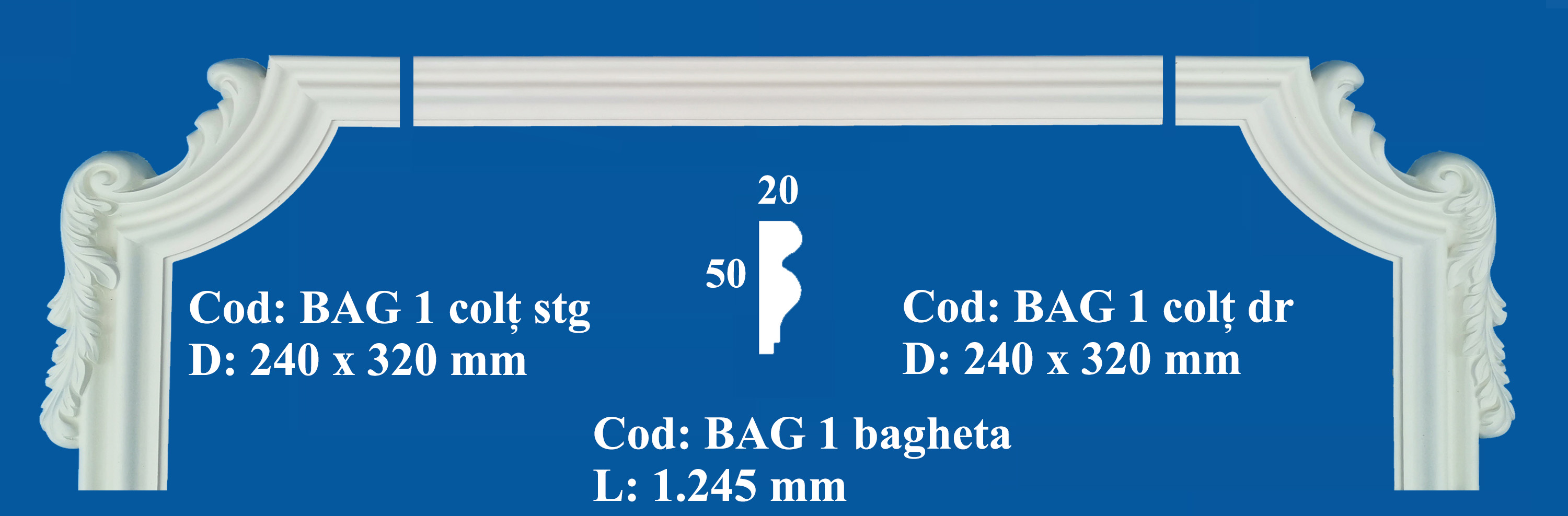  Baghete si Colturi Decorative Ipsos BAG 1