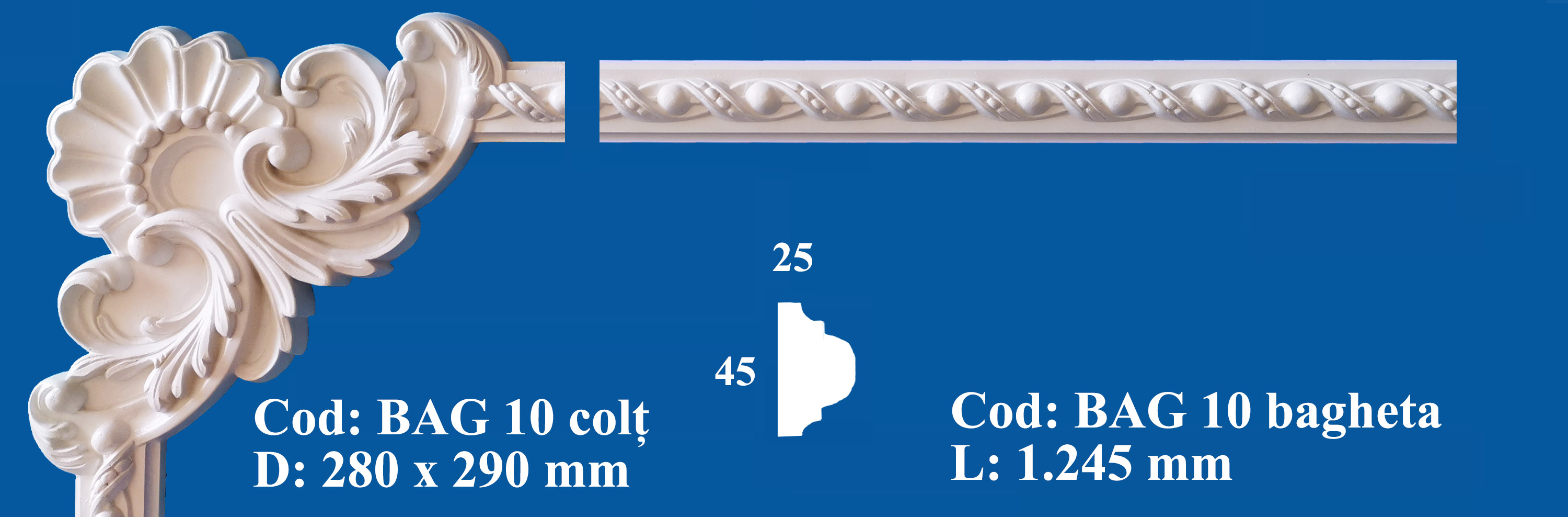  Baghete si Colturi Decorative Ipsos BAG 10