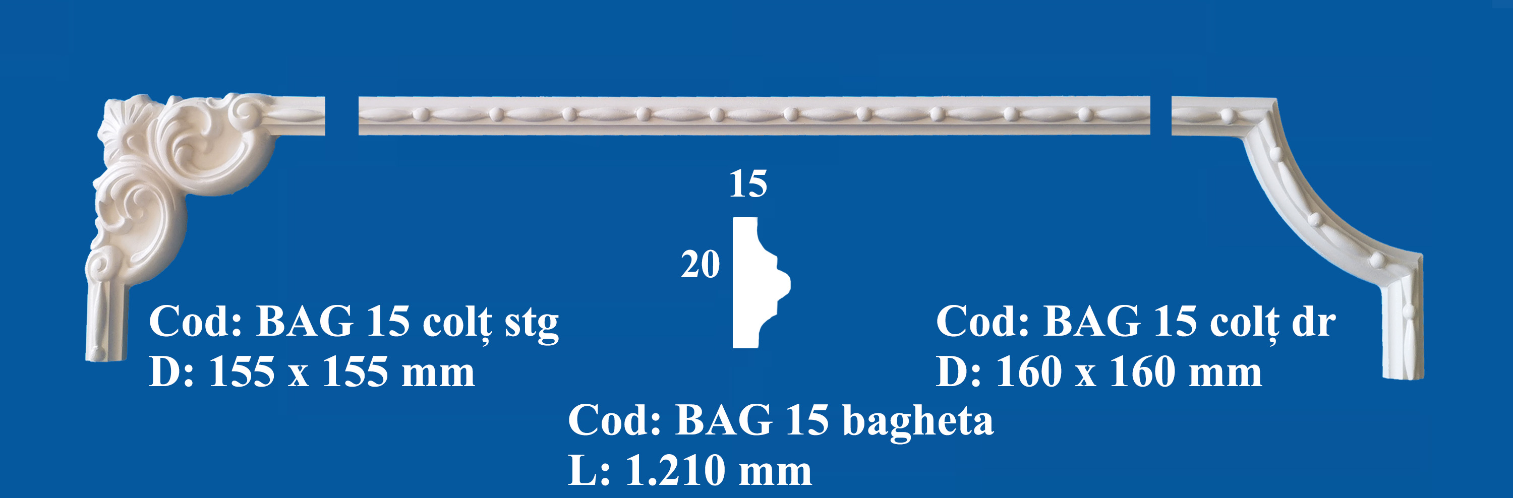  Baghete si Colturi Decorative Ipsos BAG 15