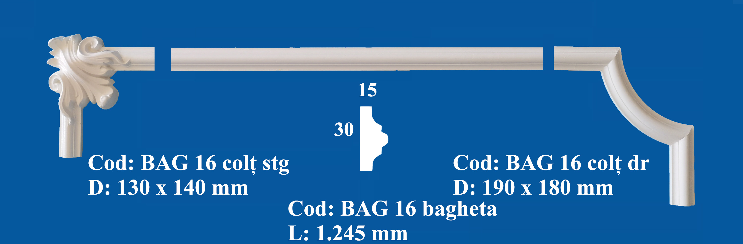  Baghete si Colturi Decorative Ipsos BAG 16