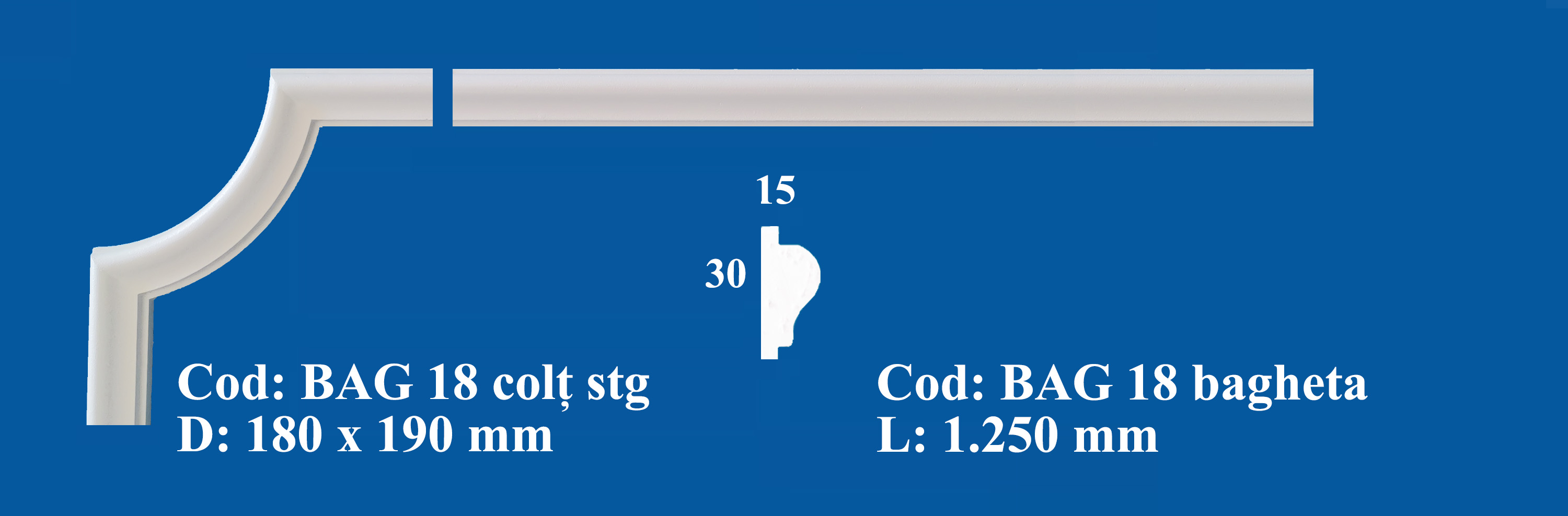  Baghete si Colturi Decorative Ipsos BAG 16
