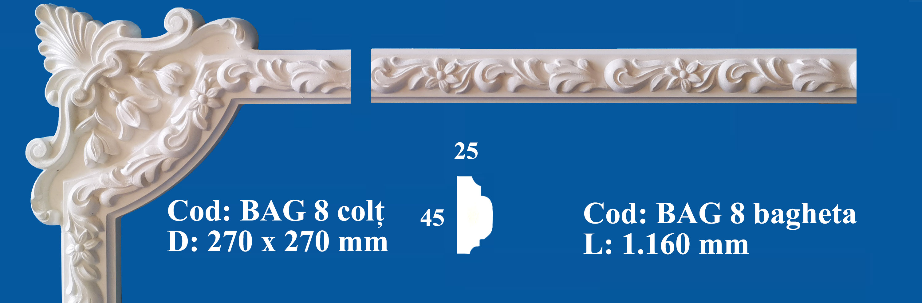  Baghete si Colturi Decorative Ipsos BAG 8