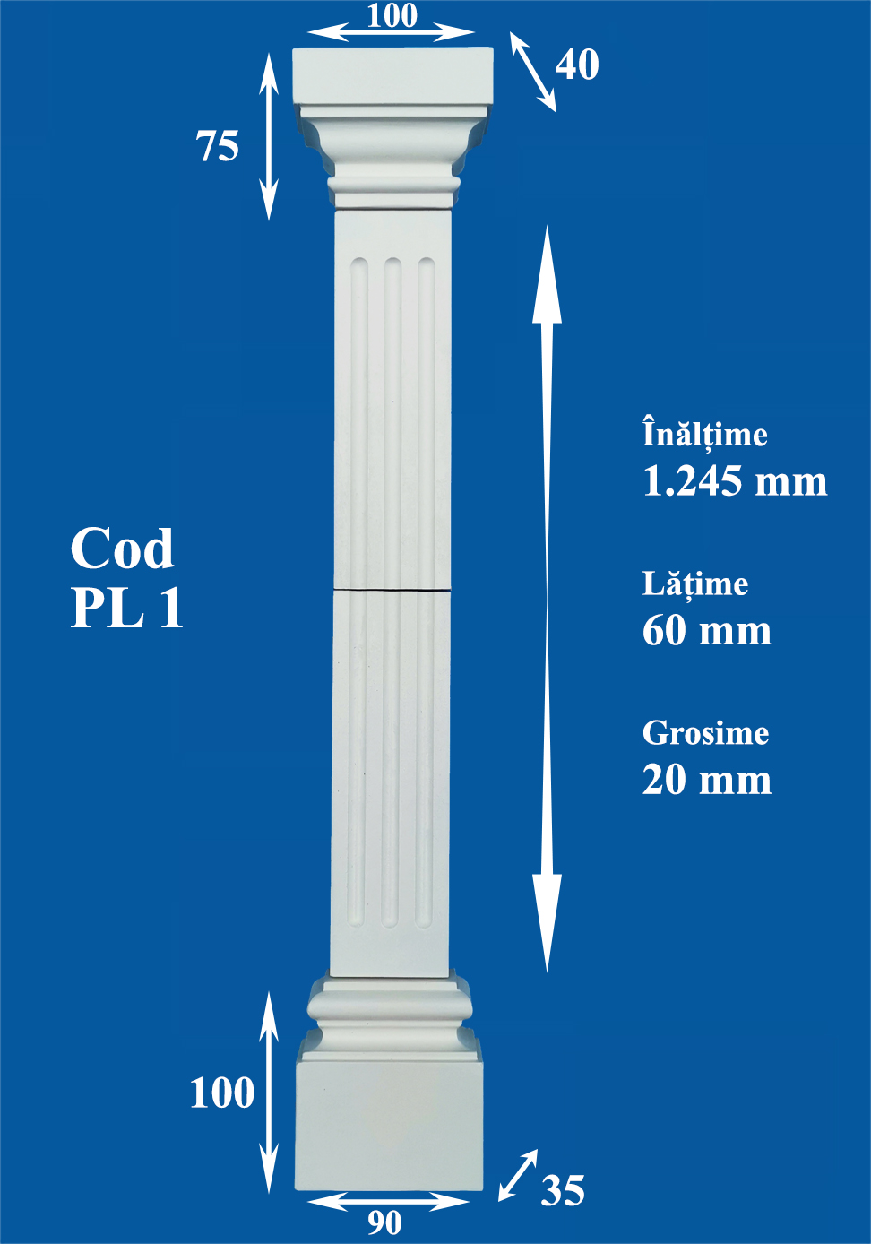 Capitel Ipsos, Pilastru Decorativ Ipsos, Baza Capitel Ipsos 